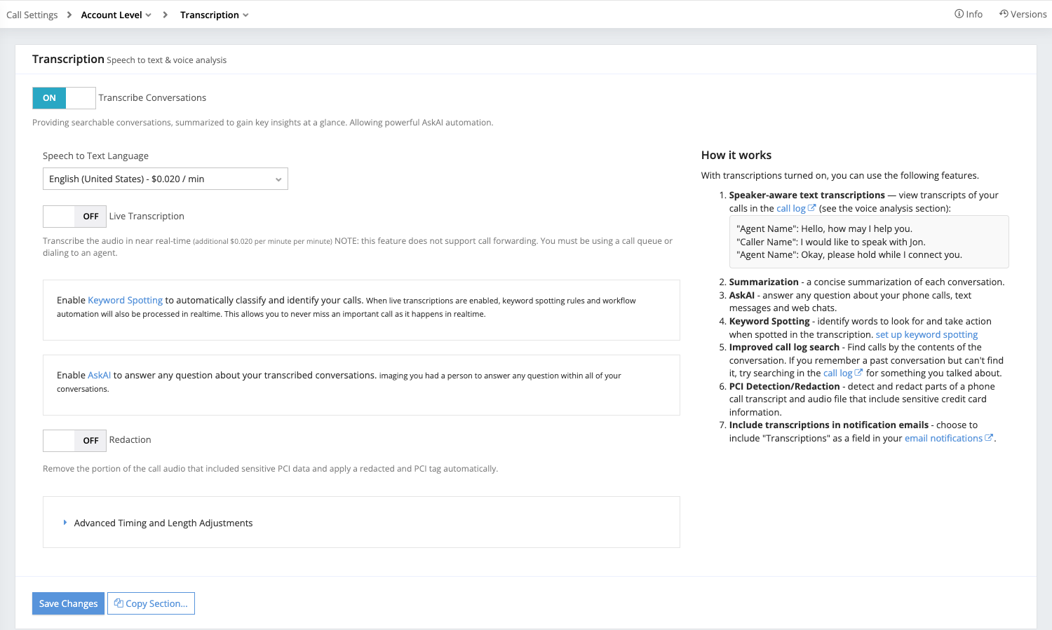 Call Transcriptions – CallTrackingMetrics Ticket Portal